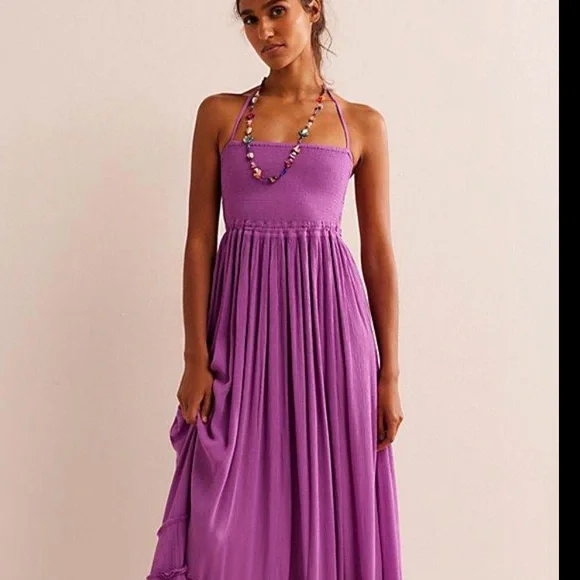 Free People Extratropical Elegant Purple Maxi Dress XS GUC - Picture 2 of 4
